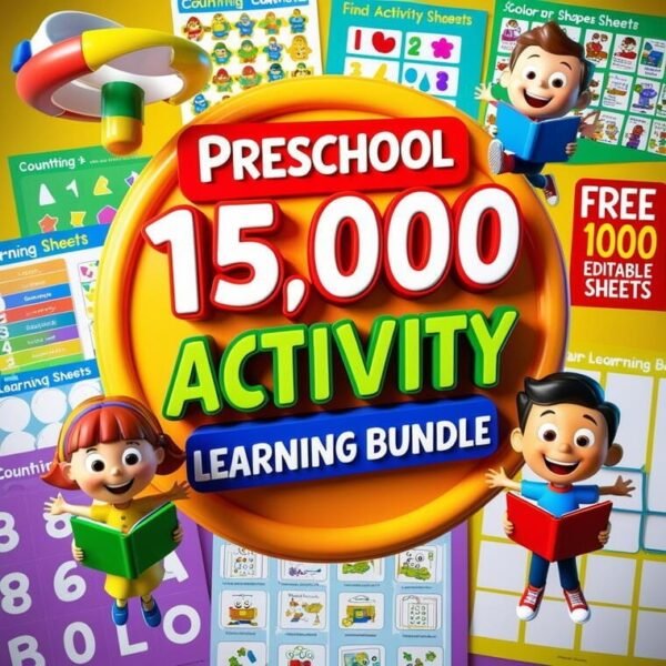 15000 Educational Kids Resources Bundle for Ages 3 to 5 - Fun and Interactive Learning Worksheets